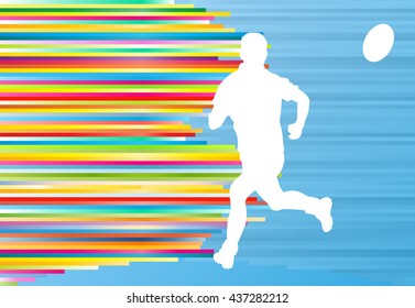 Rugby player silhouette abstract vector background concept