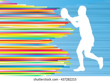 Rugby player silhouette abstract vector background concept