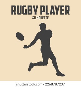 ilustración de material vector de silueta de jugador de rugby 05