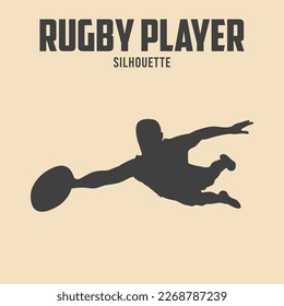 rugby player silhouette vector stock illustration 04