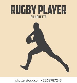 ilustración de material vector de silueta de jugador de rugby 06