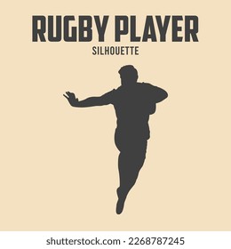 rugby player silhouette vector stock illustration 02