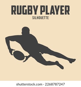 rugby player silhouette vector stock illustration