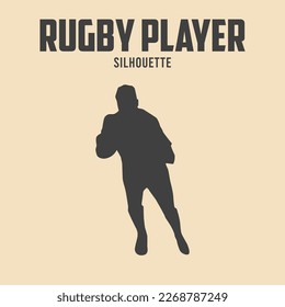 rugby player silhouette vector stock illustration 03