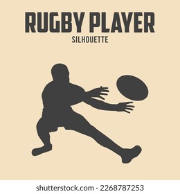 rugby player silhouette vector stock illustration 07