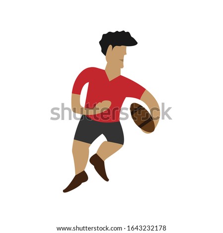 rugby player simple illustration vector clip art