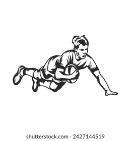 Rugby Player Stock Vector Illustration