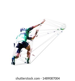 Rugby player throwing ball, comic style, ink drawing. Abstract isolated silhouette. Rear view