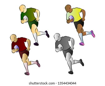 Rugby player, vector illustration