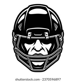 rugby player vector illustration, a man in a rugby helmet