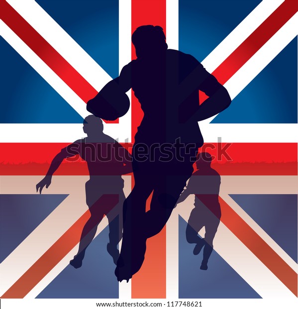 Rugby Players Silhouette Stock Vector (Royalty Free) 117748621 ...