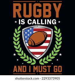 Rugby playing typography or graphics tshirt design