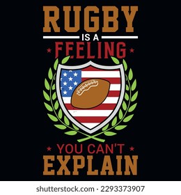 Rugby playing typography or graphics tshirt design