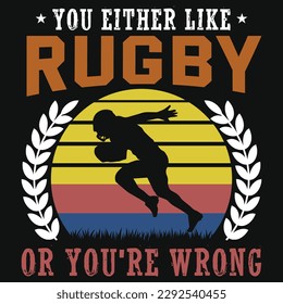 Rugby playing vintages tshirt design 