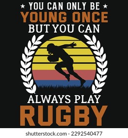 Rugby playing vintages tshirt design 