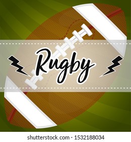 Rugby poster with a ball - Vector illustration
