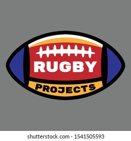 Rugby projects logo blue red yellow