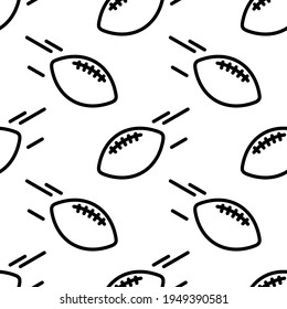 Rugby seamless pattern. Rugby ball.