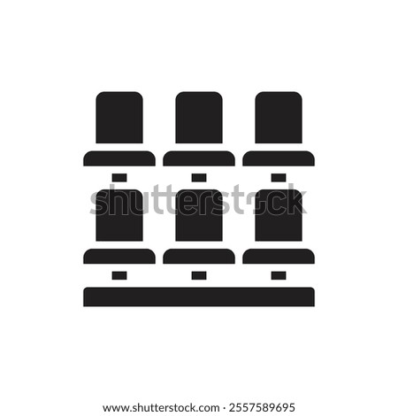 Rugby Seat Filled Icon Vector Illustration