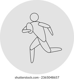 Rugby sevens competition icon. Sport sign. Line art.