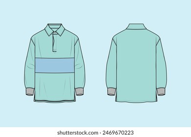 A rugby shirt, also known as a jersey or jumper, is worn by players of rugby union or rugby league.