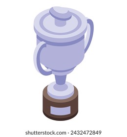 Rugby silver cup icon isometric vector. Sport team. Fast competition