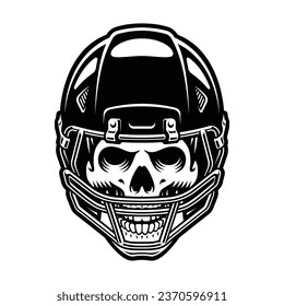 rugby skulll vector illustration, a skeleton in a rugby helmet