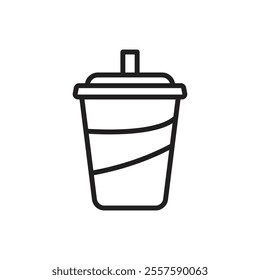 Rugby Soft Drink Outline Icon Vector Illustration