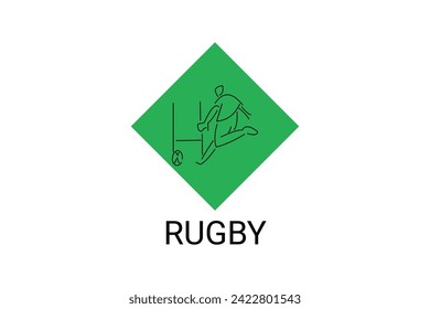 Rugby sport vector simple icon. playing rugby. sport pictogram, vector illustration.