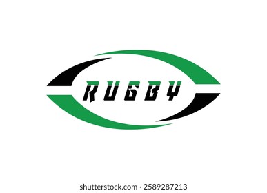 Rugby sports badge logo vector illustration emblem - American football design.