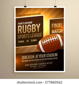 rugby sports flyer design template