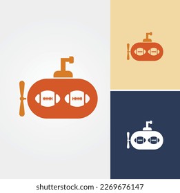Design-Vektor für U-Boot-Rugby-Logos 
