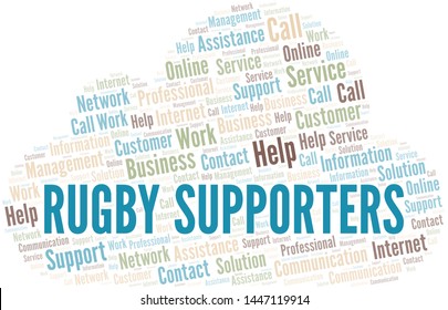Rugby Supporters word cloud vector made with text only