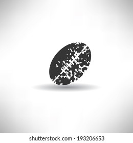 Rugby symbol,grunge vector