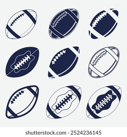 Rugby Symbols Vector Illustration Bundle 