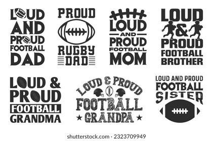 Rugby T shirt Design Bundle, Vector American Football T shirt  design, Rugby shirt,  American Football typography T shirt design Collection