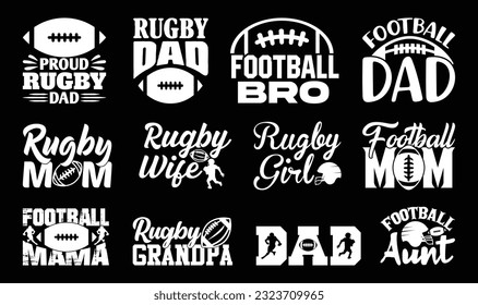 Rugby T shirt Design Bundle, Vector American Football T shirt  design, Rugby shirt,  American Football typography T shirt design Collection