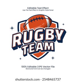 Rugby Team emblem logo customized text effect editable