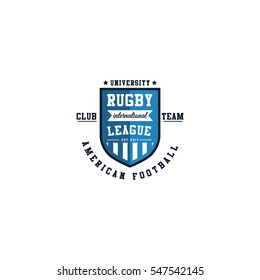 Rugby team logo american football vector illustration