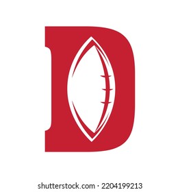 Rugby Team Logo With Letter D Symbol Concept, American football, sports logo