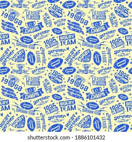 Rugby team seamless pattern. For web background and wallpaper design