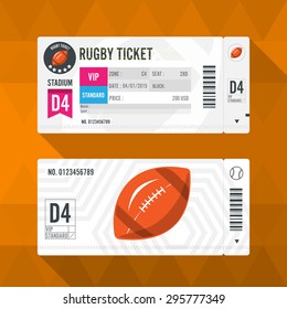 Rugby Ticket Card modern element design