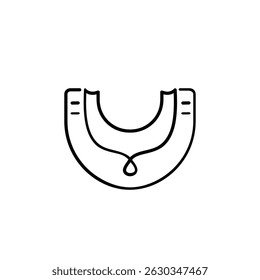 Design de ícone de estilo de linha de protetor de dente de rugby
