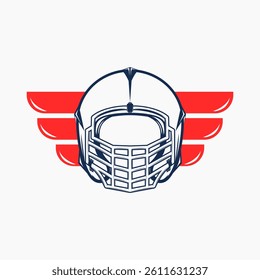 Rugby with two wings for rugby team logo