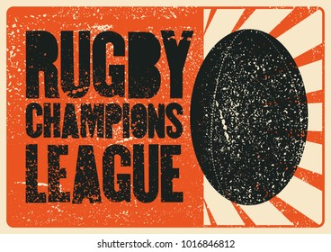 Rugby typographical vintage grunge style poster. Retro vector illustration.