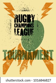 Rugby typographical vintage grunge style poster. Retro vector illustration.