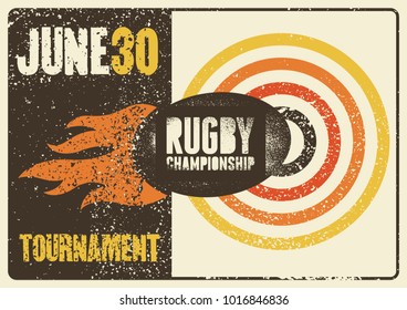 Rugby typographical vintage grunge style poster. Retro vector illustration.