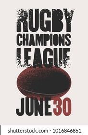 Rugby typographical vintage grunge style poster. Retro vector illustration.