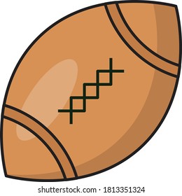 rugby vector flat color icon 