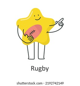 Rugby vector illustration isolated on white background. Flat Illustration style design.